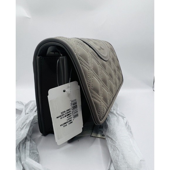 Tory Burch Fleming Matte Wallet on Chain Crossbody Clutch Gray Heron New w/tag - Picture 4 of 4
